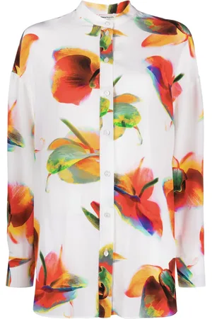 Alexander McQueen Floral-print silk shirt