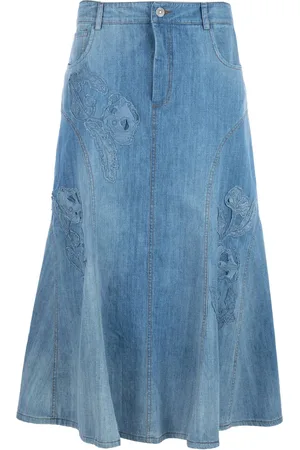 ERMANNO SCERVINO Flared denim midi skirt