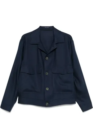 TAGLIATORE Linen shirt jacket