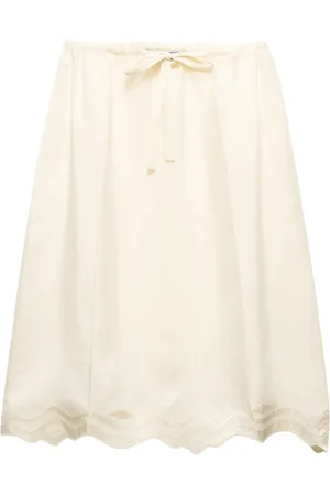 Prada Drawstring-waist silk midi skirt