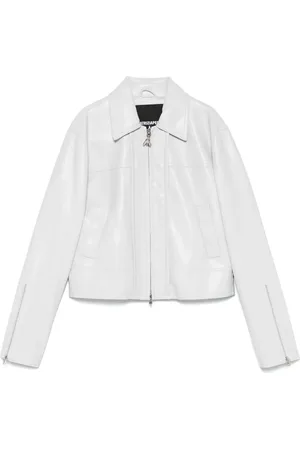 Patrizia Pepe Logo-patch faux-leather jacket
