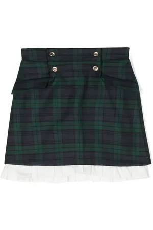 LA STUPENDERIA Check-pattern cotton skirt
