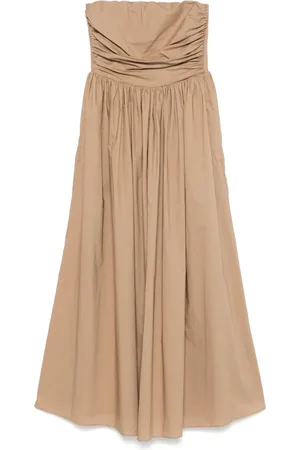 MATTEAU Strapless lace-up maxi dress