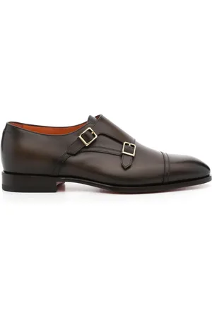 santoni Leather monk shoes