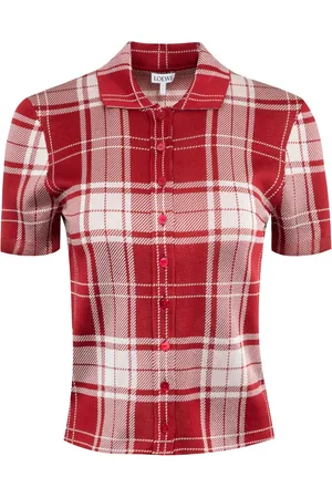 Loewe Plaid-check jacquard polo top