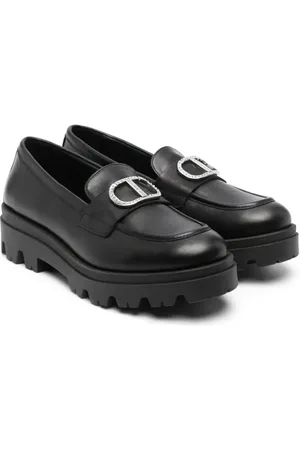 Twin-Set Logo-plaque leather mocassins