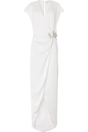 GENNY Flower-brooch maxi dress