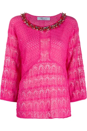 BLUMARINE Embellished decorative knit blouse