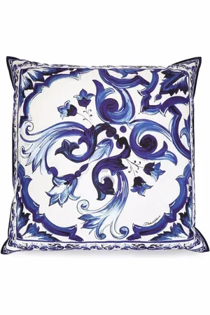 Dolce & Gabbana Large Blu Mediterraneo-print canvas cushion