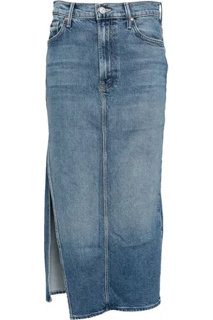 Mother The Split Second denim midi skirt