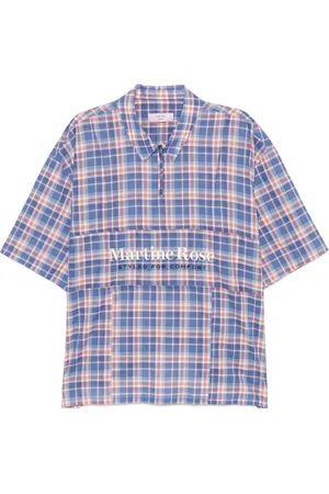 MARTINE ROSE Cotton checked polo shirt
