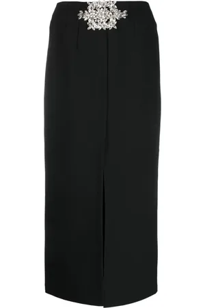 LOULOU Hera crystal-embellished midi skirt