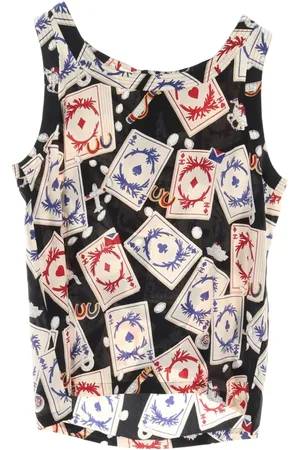 CHANEL 1986-1988s playing-cards-print tank top