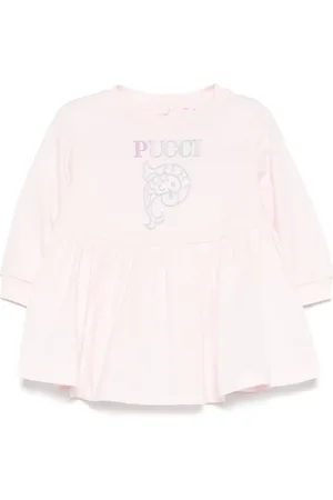 PUCCI Junior Logo-embroidered dress