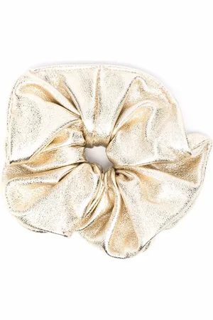 Manokhi Metallic ruched leather hair scrunchie
