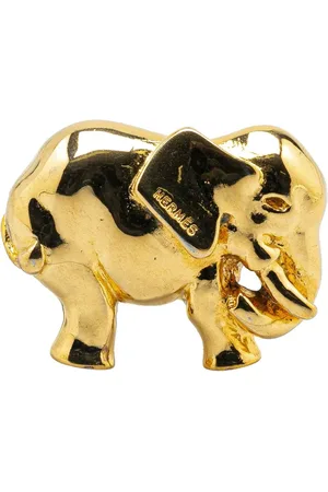 Hermès 20th Century Plated Elephant Pin Brooch costume brooch