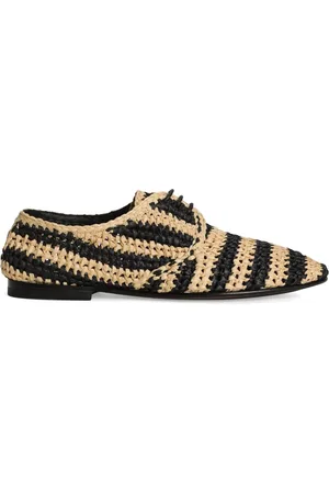 Dolce & Gabbana Striped raffia Derby shoes
