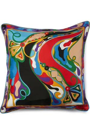 Puccini Orchidee-print silk cushion