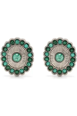 Roberto Cavalli Gemstone shield cip-on earrings