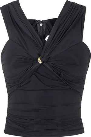 Elisabetta Franchi Jewel-detail organza top