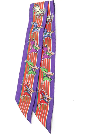 Hermès 1990-2024 Pani La Shar Pawnee Twilly Silk Scarf scarves