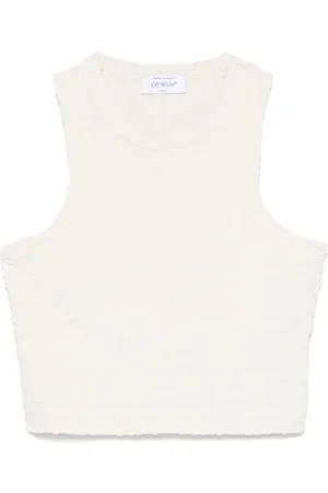 OFF-WHITE Flocked-logo tank top