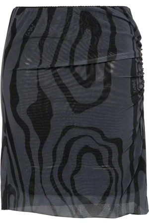 PAM PERKS AND MINI Ripple-print gathered midi skirt