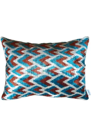 Les-Ottomans Geometric-print velvet cushion