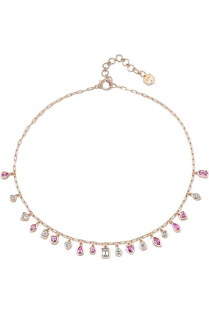 Shay 18K rose gold sapphire and diamonds mixed necklace