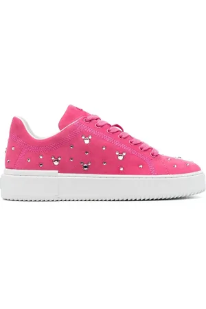Stuart Weitzman Crystal-embellished suede sneakers