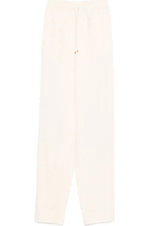 Elisabetta Franchi Diamond-jacquard satin trousers