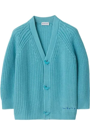 Burberry Embroidered-logo cotton cardigan