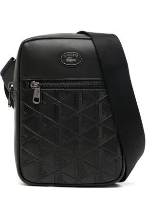 Lacoste Embossed-monogram panelled messenger bag