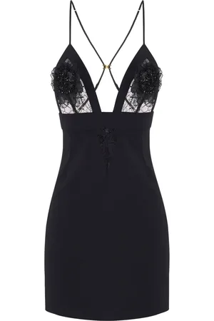 Elisabetta Franchi Floral-appliqu?? lace-detail mini dress