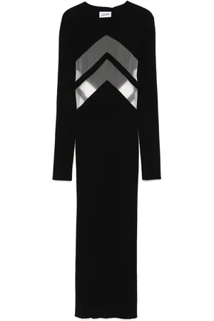 Jean Paul Gaultier Semi-sheer panels midi dress