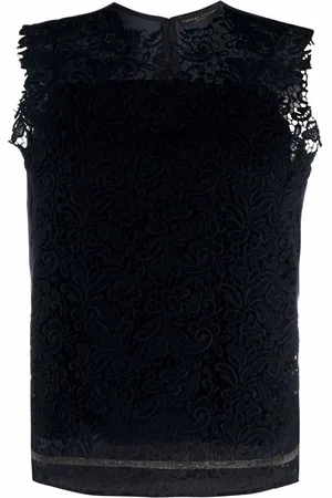 Fabiana Filippi Lace-panel sleeveless top