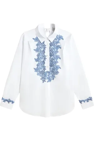 Ermanno Firenze Lace-appliqu?? shirt