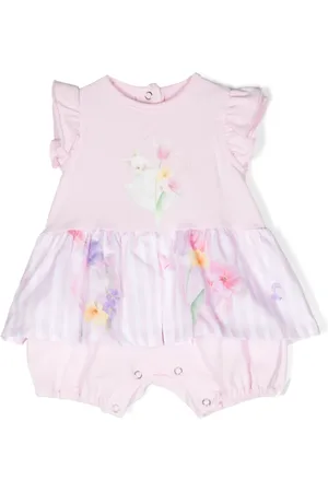 Lapin House Floral-print layered romper
