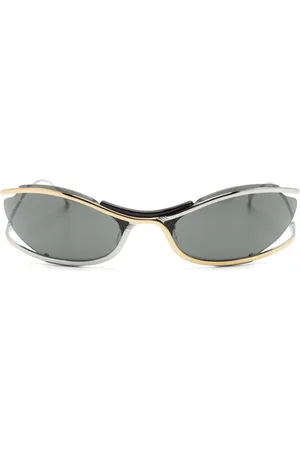 Gucci Two-tone oval-frame sunglasses