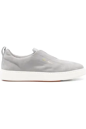 santoni Laceless suede sneakers