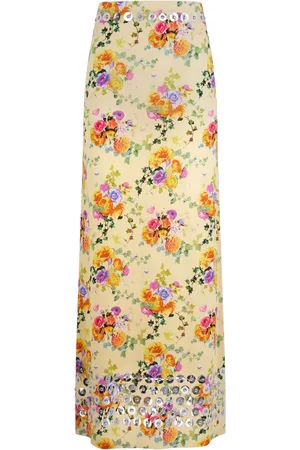 Paco rabanne Floral embellished maxi skirt