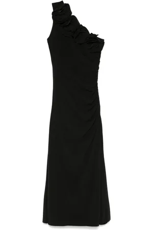NISSA Floral-appliqué maxi dress