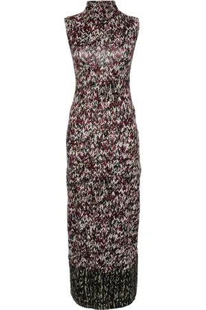 Loewe Anagram-embroidered knit-print dress