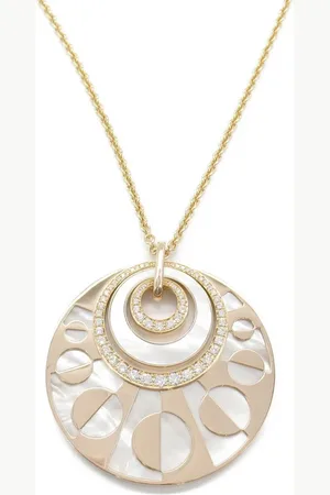 Bvlgari 2010s 18k rose Intarsio diamond and mother of pearl necklace