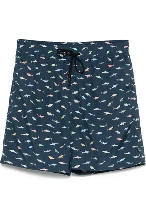Paul & Shark Shark-motif swim shorts