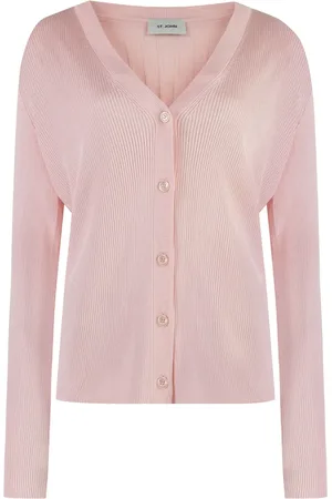 ST. JOHN Ribbed button-up cardigan