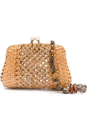 SERPUI Blair woven-wicker clutch bag
