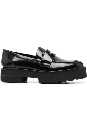 Stuart Weitzman Leather penny-slot loafers