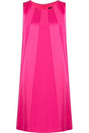 Paule Ka Sleeveless satin-finish panelled dress