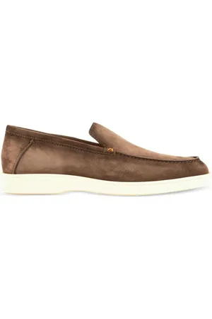 santoni Suede slip-on loafers